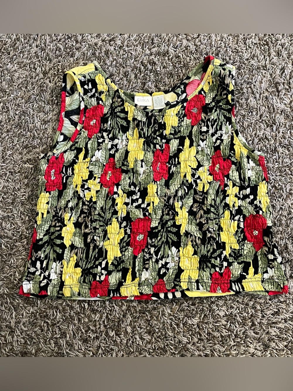 Vintage Erika floral print tank top XL
